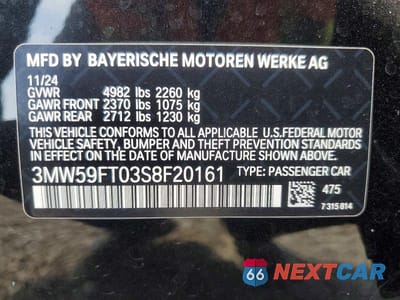 Zdjęcie 12 z 12 samochodu: 2025 BMW M340I VIN:3MW59FT03S8F20161 - miniatura