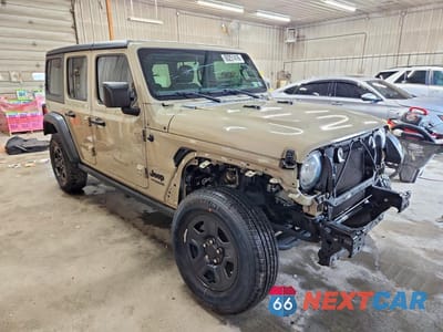 Czwarte zdjęcie samochodu z boku: 2022 JEEP WRANGLER UNLIMITED SPORT VIN:1C4HJXDG5NW227530 - miniatura
