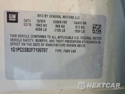Zdjęcie 12 z 12 samochodu: 2015 CHEVROLET CRUZE LT VIN:1G1PC5SB2F7199787 - miniatura