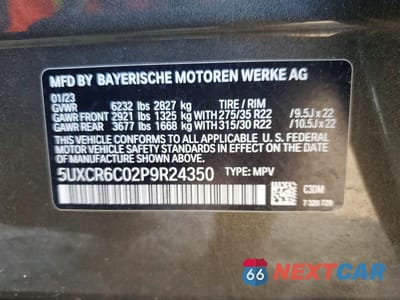 Zdjęcie 14 z 14 samochodu: 2023 BMW X5 XDRIVE40I VIN:5UXCR6C02P9R24350 - miniatura