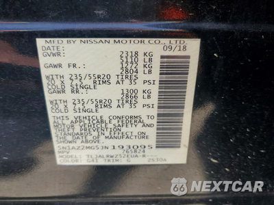 Zdjęcie 13 z 13 samochodu: 2018 NISSAN MURANO SL VIN:5N1AZ2MG5JN193095 - miniatura