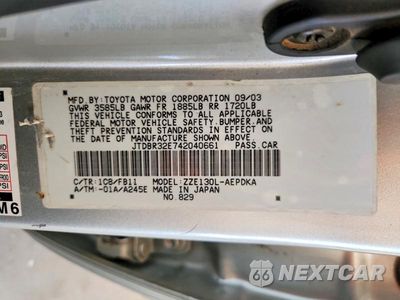 Zdjęcie 13 z 13 samochodu: 2004 TOYOTA COROLLA CE VIN:JTDBR32E742040661 - miniatura