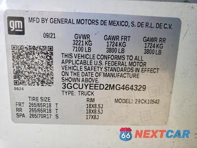 Zdjęcie 12 z 12 samochodu: 2021 CHEVROLET SILVERADO K1500 RST VIN:3GCUYEED2MG464329 - miniatura