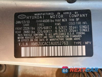 Zdjęcie 12 z 12 samochodu: 2010 HYUNDAI TUCSON GLS VIN:KM8JUCAC1AU052763 - miniatura