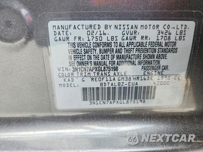 Zdjęcie 12 z 12 samochodu: 2016 NISSAN VERSA 1.6 SV VIN:3N1CN7APXGL875198 - miniatura