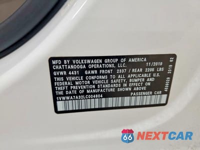 Zdjęcie 12 z 12 samochodu: 2020 VOLKSWAGEN PASSAT SE VIN:1VWWA7A32LC004804 - miniatura