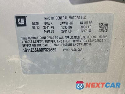 Zdjęcie 12 z 12 samochodu: 2013 CHEVROLET MALIBU 2LT VIN:1G11E5SA8DF320350 - miniatura