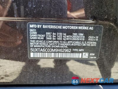 Zdjęcie 13 z 13 samochodu: 2021 BMW X5 XDRIVE45E VIN:5UXTA6C03M9H62962 - miniatura