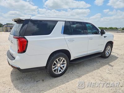Trzecie zdjęcie samochodu z tyłu: 2022 GMC YUKON SLT VIN:1GKS1BKT6NR188927 - miniatura