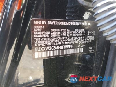 Zdjęcie 13 z 13 samochodu: 2015 BMW X4 XDRIVE28I VIN:5UXXW3C54F0F88694 - miniatura