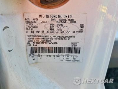 Zdjęcie 12 z 12 samochodu: 2007 FORD F250 SUPER DUTY VIN:1FTSX21P17EA54996 - miniatura