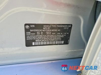 Zdjęcie 12 z 12 samochodu: 2013 BMW 328 I VIN:WBA3A5G57DNP23777 - miniatura