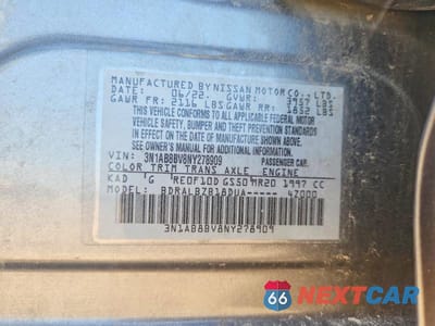 Zdjęcie 12 z 12 samochodu: 2022 NISSAN SENTRA S VIN:3N1AB8BV8NY278909 - miniatura