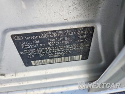 Zdjęcie 12 z 12 samochodu: 2009 HYUNDAI SONATA GLS V6 VIN:5NPET46F39H452055 - miniatura
