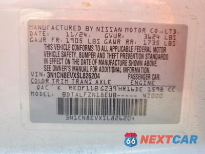Zdjęcie 13 z 13 samochodu: 2025 NISSAN VERSA SV VIN:3N1CN8EVXSL826204 - miniatura