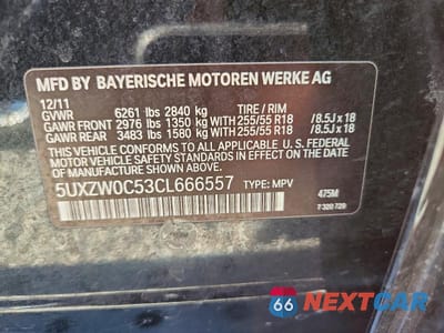 Zdjęcie 13 z 13 samochodu: 2012 BMW X5 XDRIVE35D VIN:5UXZW0C53CL666557 - miniatura