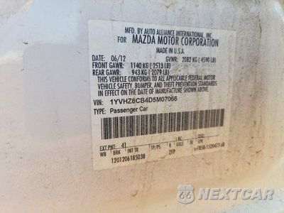 Zdjęcie 12 z 12 samochodu: 2013 MAZDA 6 GRAND TOURING VIN:1YVHZ8CB4D5M07066 - miniatura