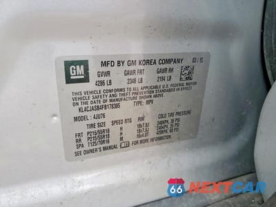 Zdjęcie 13 z 13 samochodu: 2015 BUICK ENCORE VIN:KL4CJASB4FB178385 - miniatura