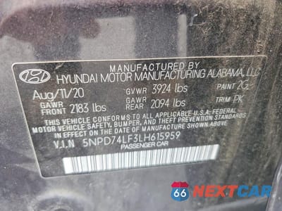 Zdjęcie 12 z 12 samochodu: 2020 HYUNDAI ELANTRA SE VIN:5NPD74LF3LH615959 - miniatura