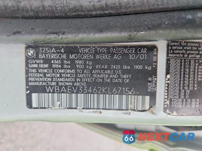 Zdjęcie 12 z 12 samochodu: 2002 BMW 325 I VIN:WBAEV33462KL67156 - miniatura