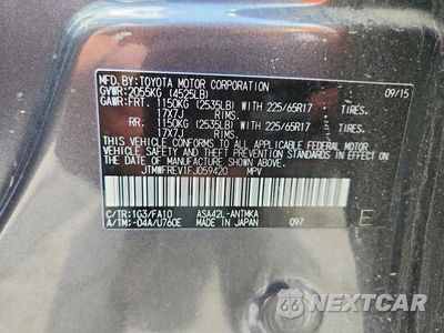 Zdjęcie 14 z 14 samochodu: 2015 TOYOTA RAV4 XLE VIN:JTMWFREV1FJ059420 - miniatura