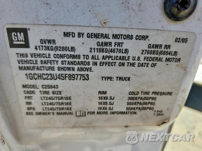 Zdjęcie 13 z 13 samochodu: 2005 CHEVROLET SILVERADO C2500 HEAVY DUTY VIN:1GCHC23U45F897753 - miniatura