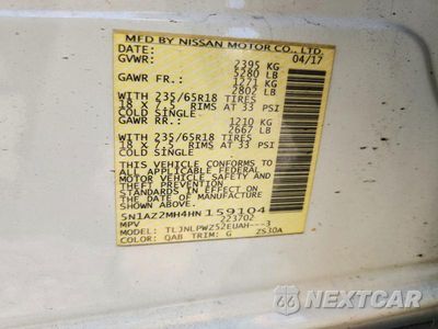 Zdjęcie 13 z 13 samochodu: 2017 NISSAN MURANO S VIN:5N1AZ2MH4HN159104 - miniatura