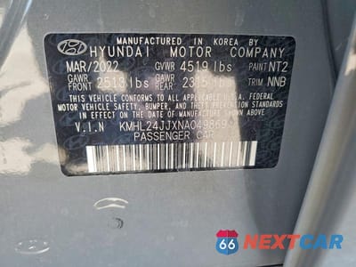 Zdjęcie 12 z 12 samochodu: 2022 HYUNDAI SONATA HYBRID BLUE VIN:KMHL24JJXNA049869 - miniatura