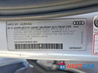 Zdjęcie 12 z 12 samochodu: 2017 AUDI A6 PREMIUM VIN:WAUF8AFC8HN051803 - miniatura