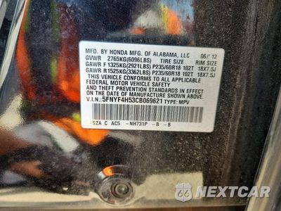 Zdjęcie 14 z 14 samochodu: 2012 HONDA PILOT EXL VIN:5FNYF4H53CB069621 - miniatura