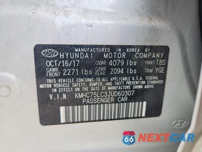 Zdjęcie 13 z 13 samochodu: 2018 HYUNDAI IONIQ SEL VIN:KMHC75LC3JU060307 - miniatura