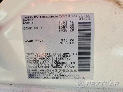 Zdjęcie 12 z 12 samochodu: 2025 NISSAN ALTIMA S VIN:1N4BL4BV3SN376235 - miniatura