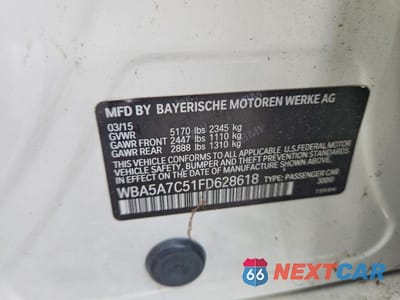 Zdjęcie 12 z 12 samochodu: 2015 BMW 528 XI VIN:WBA5A7C51FD628618 - miniatura