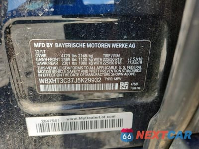 Zdjęcie 14 z 14 samochodu: 2018 BMW X1 XDRIVE28I VIN:WBXHT3C37J5K29932 - miniatura