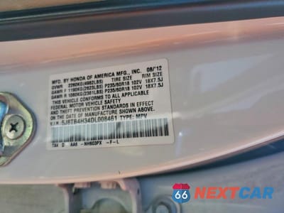 Zdjęcie 13 z 13 samochodu: 2013 ACURA RDX VIN:5J8TB4H34DL008461 - miniatura