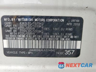 Zdjęcie 13 z 13 samochodu: 2018 MITSUBISHI OUTLANDER SPORT ES VIN:JA4AR3AU4JU014842 - miniatura