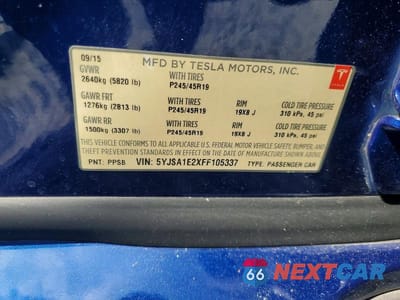 Zdjęcie 13 z 13 samochodu: 2015 TESLA MODEL S VIN:5YJSA1E2XFF105337 - miniatura