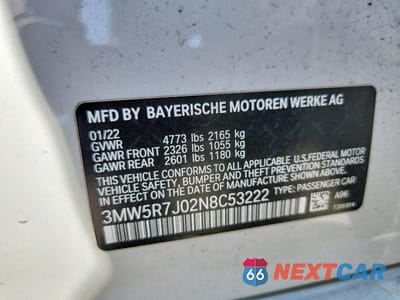 Zdjęcie 12 z 12 samochodu: 2022 BMW 330XI VIN:3MW5R7J02N8C53222 - miniatura