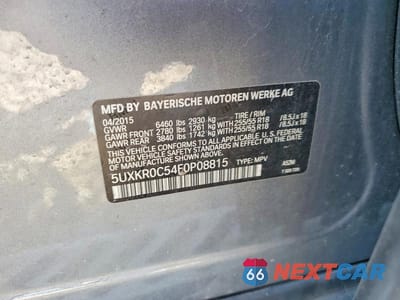 Zdjęcie 13 z 13 samochodu: 2015 BMW X5 XDRIVE35I VIN:5UXKR0C54F0P08815 - miniatura