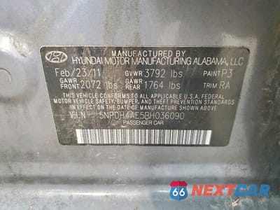 Zdjęcie 13 z 13 samochodu: 2011 HYUNDAI ELANTRA GLS VIN:5NPDH4AE5BH036090 - miniatura