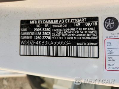 Zdjęcie 12 z 12 samochodu: 2019 MERCEDES-BENZ E 300 4MATIC VIN:WDDZF4KB3KA550534 - miniatura