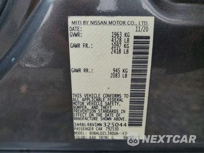 Zdjęcie 12 z 12 samochodu: 2021 NISSAN ALTIMA S VIN:1N4BL4BV1MN325044 - miniatura