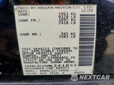 Zdjęcie 12 z 12 samochodu: 2021 NISSAN ALTIMA SR VIN:1N4BL4CVXMN341855 - miniatura