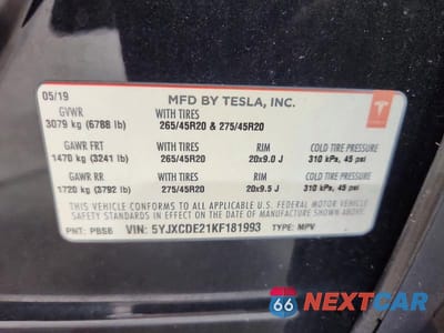 Zdjęcie 13 z 13 samochodu: 2019 TESLA MODEL X VIN:5YJXCDE21KF181993 - miniatura