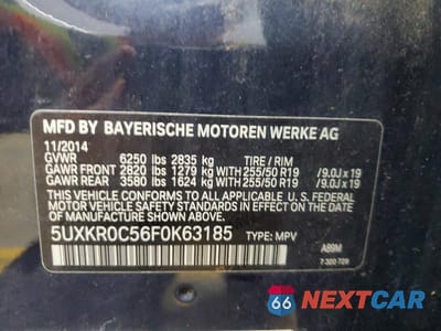 Zdjęcie 13 z 13 samochodu: 2015 BMW X5 XDRIVE35I VIN:5UXKR0C56F0K63185 - miniatura
