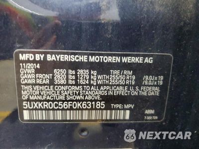 Zdjęcie 13 z 13 samochodu: 2015 BMW X5 XDRIVE35I VIN:5UXKR0C56F0K63185 - miniatura