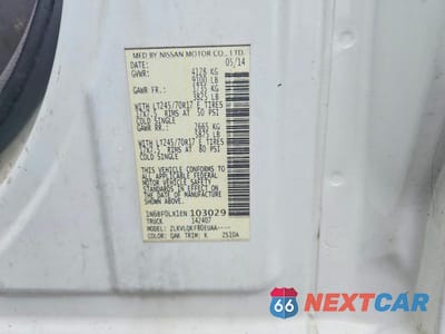 Zdjęcie 12 z 12 samochodu: 2014 NISSAN NV 2500 VIN:1N6BF0LX1EN103029 - miniatura