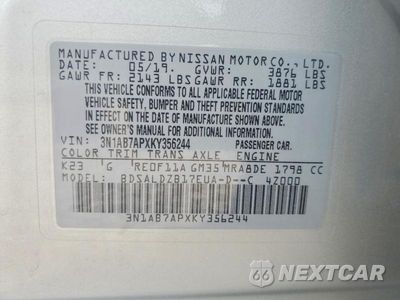 Zdjęcie 12 z 12 samochodu: 2019 NISSAN SENTRA SV VIN:3N1AB7APXKY356244 - miniatura