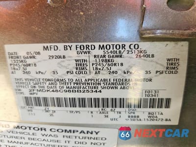 Zdjęcie 13 z 13 samochodu: 2008 FORD EDGE VIN:2FMDK48C98BB25344 - miniatura