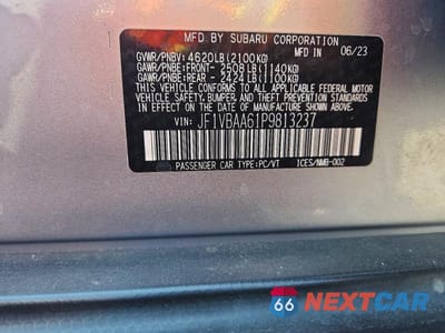 Zdjęcie 13 z 13 samochodu: 2023 SUBARU WRX VIN:JF1VBAA61P9813237 - miniatura